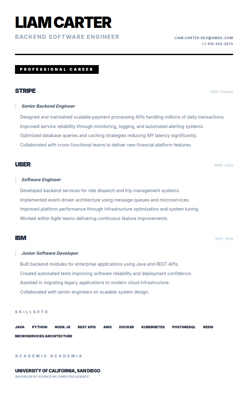 Inverted Badge Headers Resume